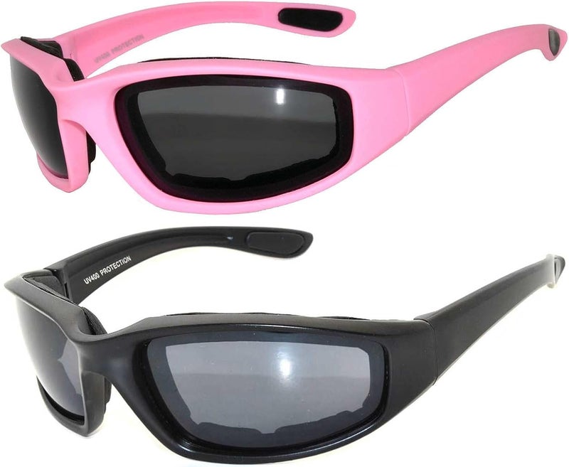OWL Motorcycle Riding Sport Sunglasses Assorted Color Multipacks, Unisex Foam Padded Wind Blocking Glasses UV400 Protection - Image 1